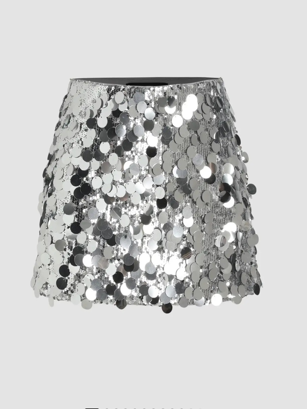 Cider Silver Sequin Mini Skirt Size Small‎